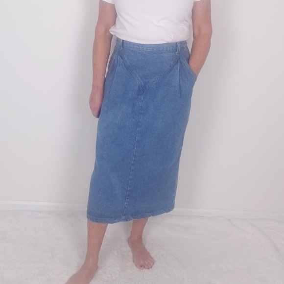 American Profile Midi Denim Skirt - Picture 3 of 13